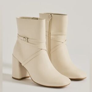 Elegant Cream Ankle Boots